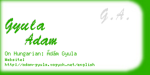 gyula adam business card